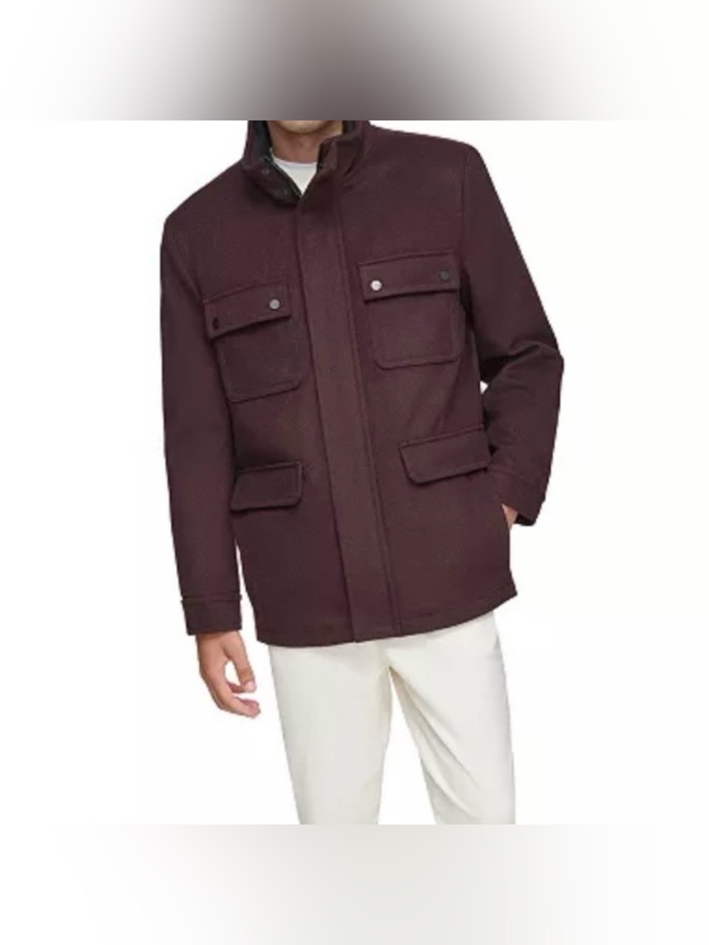 Andrew Marc men's wool coat
Dunbar Melton Jacket In Mars Red